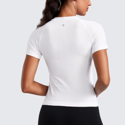 689a190bdcd438822e53fd632d14f8434959030a284a31cf72f6f.jpg CRZ YOGA Seamless Short Sleeve Shirts for Women Breathable Running Workout Tops Athletic Gym Yoga Basic T-Shirts