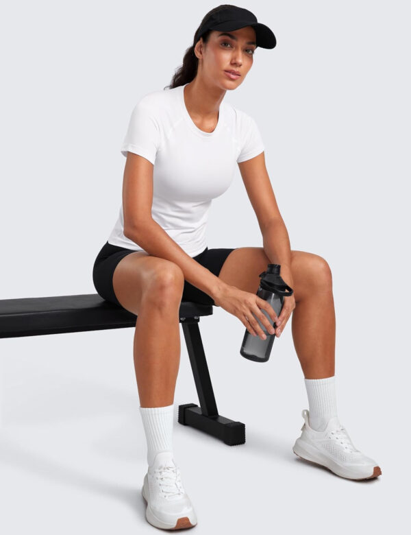 689a190e1565162c5a23e3906d513f46b9164964f35b65b7a26dc.jpg CRZ YOGA Seamless Short Sleeve Shirts for Women Breathable Running Workout Tops Athletic Gym Yoga Basic T-Shirts