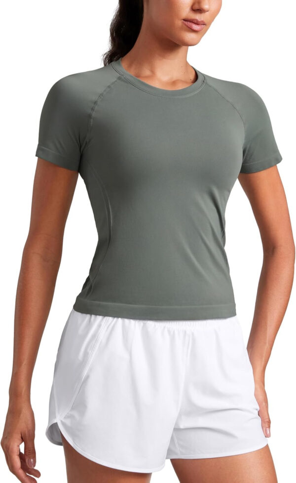 689a1915e48f43f59ee64b28f55feeff825d857801eb33d601254.jpg CRZ YOGA Seamless Short Sleeve Shirts for Women Breathable Running Workout Tops Athletic Gym Yoga Basic T-Shirts