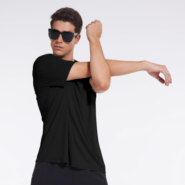 3 Pack Workout Shirts for Men Short Sleeve UPF 50+ Sun Protection Tee Moisture Wicking Athletic Rash Guard T-Shirts Running