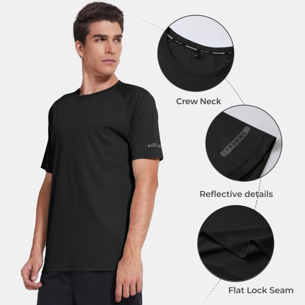 3 Pack Workout Shirts for Men Short Sleeve UPF 50+ Sun Protection Tee Moisture Wicking Athletic Rash Guard T-Shirts Running