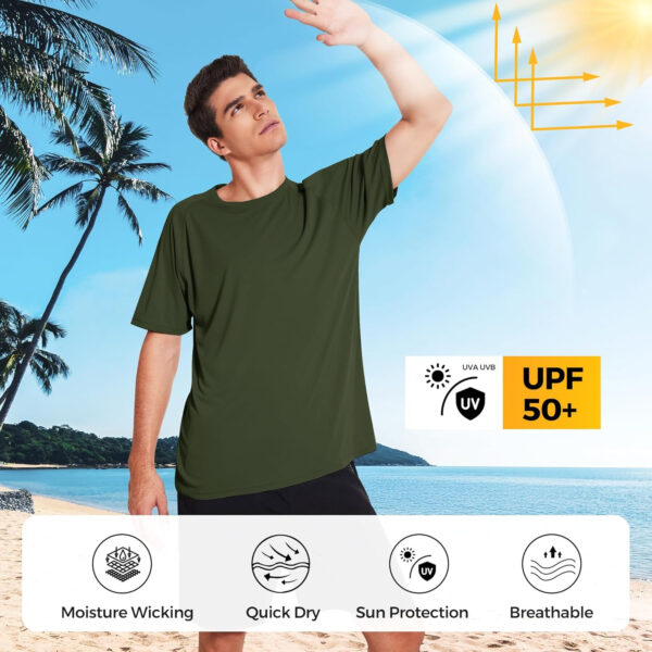3 Pack Workout Shirts for Men Short Sleeve UPF 50+ Sun Protection Tee Moisture Wicking Athletic Rash Guard T-Shirts Running