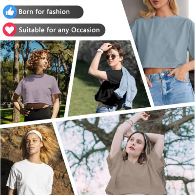 689a1e245fca142b6d5217fa533817bf940c90a7a61946b759c94.jpg 6 Pack Women's Crop Top Short Sleeve Athletic Workout Yoga Running Gym Casual Tees T-Shirts Loose Fit