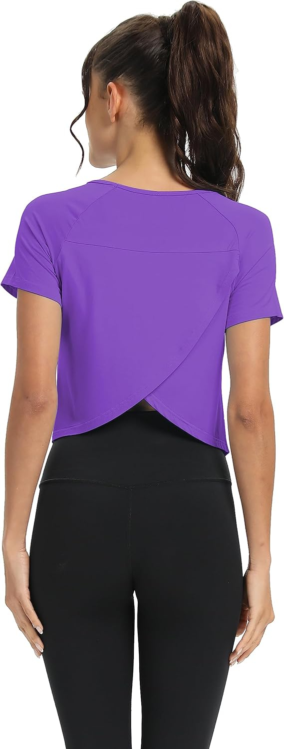 689a2211bd1baae527e2445662ea7193bbd4e5ed6bd35406951cc.jpg Mippo Workout Tops for Women Cropped Split Back Athletic Gym Exercise Shirts Loose Fit