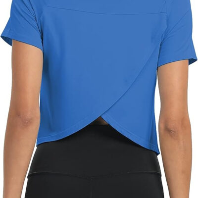 689a2215599b76873815285429fccc87379c32c6071961fe1efd7.jpg Mippo Workout Tops for Women Cropped Split Back Athletic Gym Exercise Shirts Loose Fit