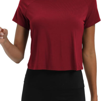 689a22181d775b5a0a4b02da00f5d7f919d3affc255e712e70dd6.jpg Mippo Workout Tops for Women Cropped Split Back Athletic Gym Exercise Shirts Loose Fit