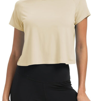 689a22211bcd3c13e5e17f5aeb1643d597435145c6dfa1e11b1b1.jpg Mippo Workout Tops for Women Cropped Split Back Athletic Gym Exercise Shirts Loose Fit
