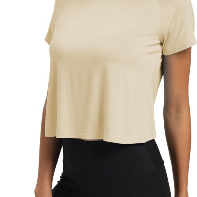 689a222222ad7afcdc3ee68d03b521bc8ac78448c6faa2337e8ed.jpg Mippo Workout Tops for Women Cropped Split Back Athletic Gym Exercise Shirts Loose Fit