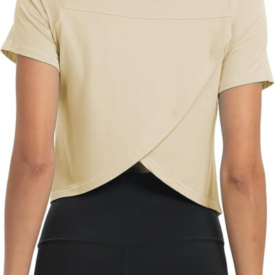 689a2223257886cbe1fd4a8366d04a436b24e53fdf68b67184c87.jpg Mippo Workout Tops for Women Cropped Split Back Athletic Gym Exercise Shirts Loose Fit
