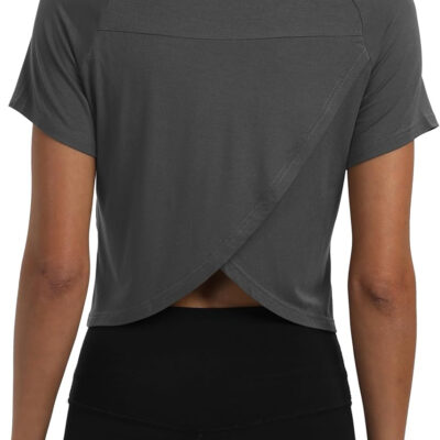 689a222bde03f42d5a5444deaf8cd995dbf351df8cbf1dc8f98c6.jpg Mippo Workout Tops for Women Cropped Split Back Athletic Gym Exercise Shirts Loose Fit