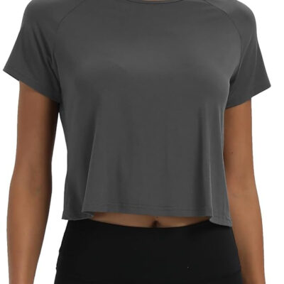 689a223017d7fdaef24ecb1e3be1a34533a1dcdd36cd56936e73a.jpg Mippo Workout Tops for Women Cropped Split Back Athletic Gym Exercise Shirts Loose Fit