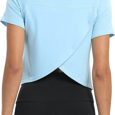 689a223804dd8cf1696cd098d416590e01845c73060dd1b92d52b.jpg Mippo Workout Tops for Women Cropped Split Back Athletic Gym Exercise Shirts Loose Fit