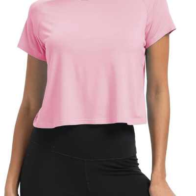 689a2240686038204b521cb10bc01e996b4c1f6104a738ff4dd0a.jpg Mippo Workout Tops for Women Cropped Split Back Athletic Gym Exercise Shirts Loose Fit