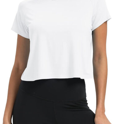 689a2243c77ac0ce741b955e23bfcf15e791de66605ca4c7090b9.jpg Mippo Workout Tops for Women Cropped Split Back Athletic Gym Exercise Shirts Loose Fit