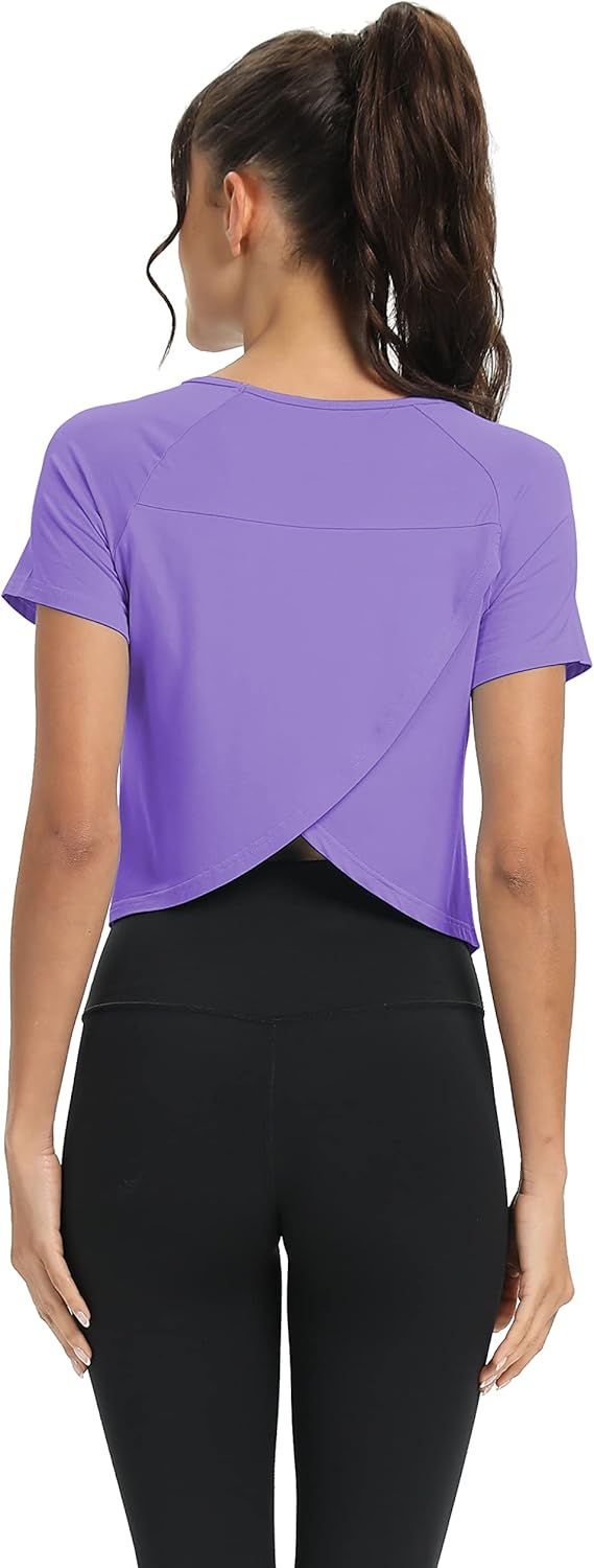 689a22493a409b7ee5487d4c8a4f1f4aff5d989ac6ec9caba4c81.jpg Mippo Workout Tops for Women Cropped Split Back Athletic Gym Exercise Shirts Loose Fit