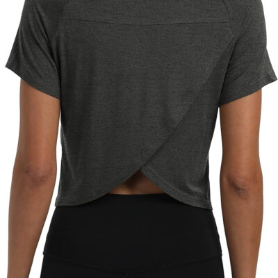 689a2249bbb548f44da28bf7118799574e059c20b212564d06c5f.jpg Mippo Workout Tops for Women Cropped Split Back Athletic Gym Exercise Shirts Loose Fit