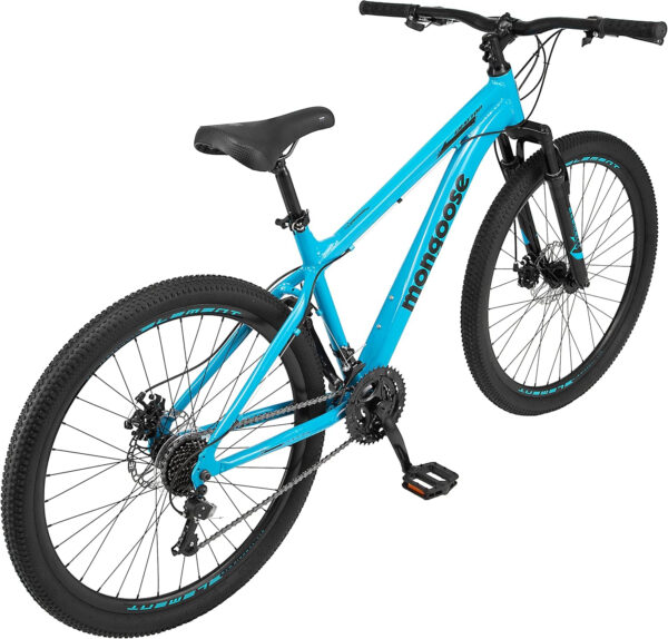 689a33ace7e531ecf92b4e191073a42c2ef62feb95de15cd04f8f.jpg Mongoose Grafton Mountain Bike, 24, 26 or 27.5 Inch Bike, 21 Speed, Aluminum Frame, Knobby Mountain Tires, Suspension Fork, Trigger Shifters, Mechanical Disc Brakes, Teal, Tan, Blue or Purple