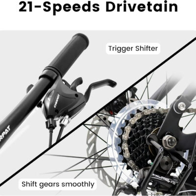 689a33dfc0e43adbc5a844eef01a08dc0f354596339b6cbf1afbb.jpg LuckyMoon 24 Inch Full Suspension Mountain Bike, 21-Speed Gear Indicator Shifter, Dual Disc Brakes, High Carbon Steel Frame, Shock Absorber MTB for Adults Teens, Unisex Trail Bicycle for Men & Women