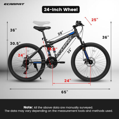689a33e4237889a567f6b4e449de49067b3db517c82c0a578f7b3.jpg LuckyMoon 24 Inch Full Suspension Mountain Bike, 21-Speed Gear Indicator Shifter, Dual Disc Brakes, High Carbon Steel Frame, Shock Absorber MTB for Adults Teens, Unisex Trail Bicycle for Men & Women