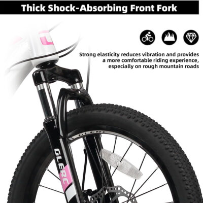 Glerc 20 24 Inch Kids Bike, Kids Mountain Bike for Boys and Girls Ages 6-14, 21-Speed Skyline Bicycle with Front Suspension and Disc Brakes, Multiple Colors