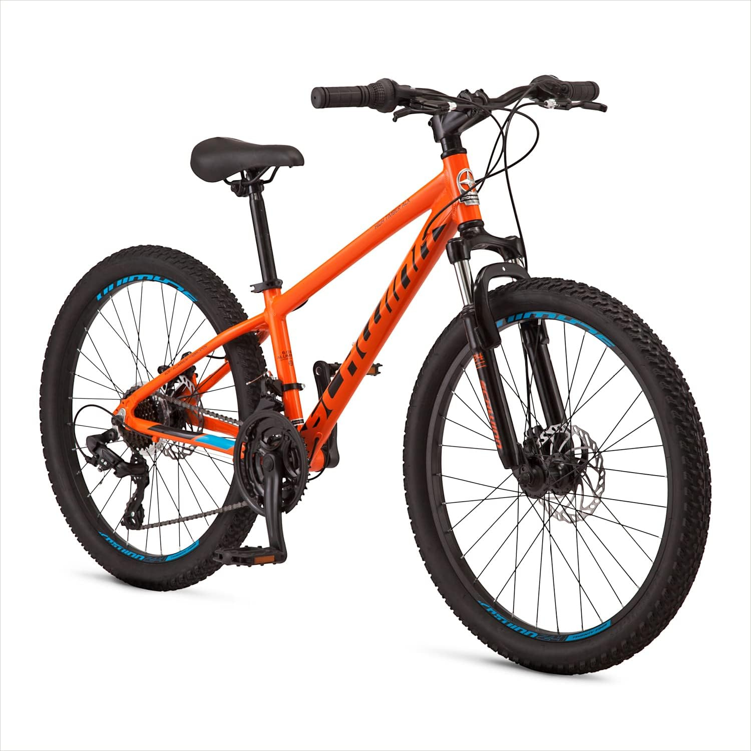 Schwinn High Timber Mountain Bike for Adult Youth Men Women Boys Girls, 24 to 29-Inch Wheels, 7 or 21-Speeds, Front Suspension, Aluminum and Steel Frame Options