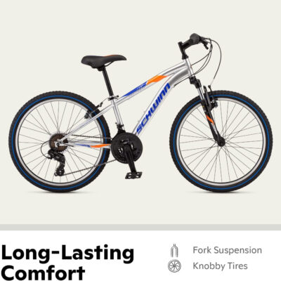 689a36c37a13f72ac9c78947773d9bd1d857b6a13cd68cd7e5094.jpg Schwinn High Timber Mountain Bike for Adult Youth Men Women Boys Girls, 24 to 29-Inch Wheels, 7 or 21-Speeds, Front Suspension, Aluminum and Steel Frame Options