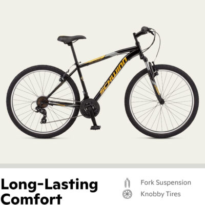 689a36dc4317863f4dd4d00d42435656bba0920835faee622b049.jpg Schwinn High Timber Mountain Bike for Adult Youth Men Women Boys Girls, 24 to 29-Inch Wheels, 7 or 21-Speeds, Front Suspension, Aluminum and Steel Frame Options