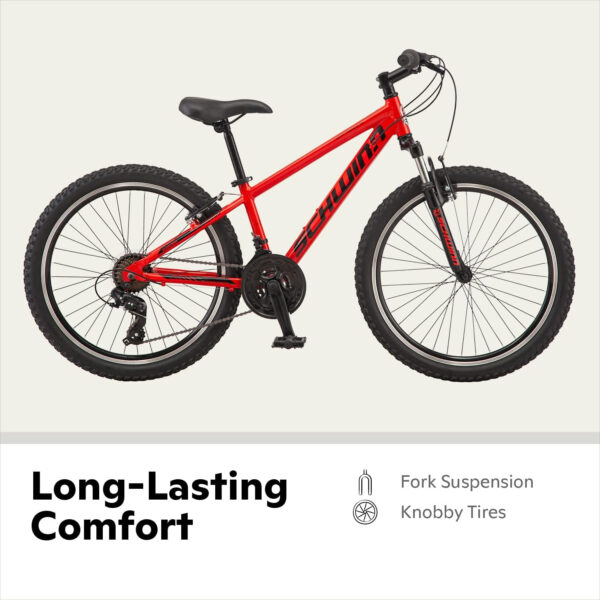 689a36eeb63e18c22d810d8655b370f5b88db9491c66d8fb28b4f.jpg Schwinn High Timber Mountain Bike for Adult Youth Men Women Boys Girls, 24 to 29-Inch Wheels, 7 or 21-Speeds, Front Suspension, Aluminum and Steel Frame Options