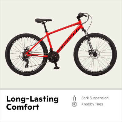 689a36f3d8b4871f697bd77d1bb0d9bf8ef76f2e3366618e99a90.jpg Schwinn High Timber Mountain Bike for Adult Youth Men Women Boys Girls, 24 to 29-Inch Wheels, 7 or 21-Speeds, Front Suspension, Aluminum and Steel Frame Options