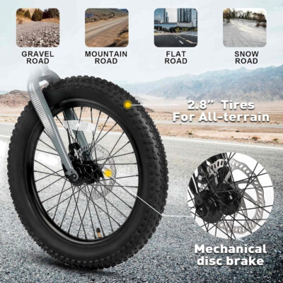 Glerc Mars Kids Mountain Bike, 20 24 Inch Fat Tire Bike for Teen Ages 6-14 Year Old, Bicycle with 2.8-Inch Wide Tires and 6 Speed Drivetrain, Multiple Colors