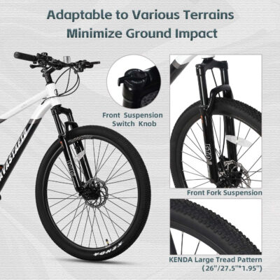 AVASTA Earth 26 27.5 inch Mountain Bike with 21-Speed，Aluminum Frame, Dual Disc Brake, Comfortable Saddle,Multiple Colors