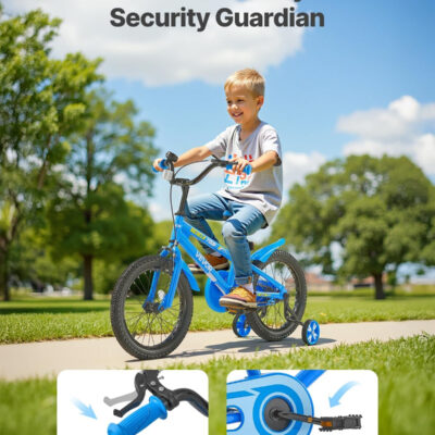 689a38bbbbd4163730928f046cf25013df3404b069ff8184c0700.jpg VEVOR Kids Bike, 14/16/18 Inches BMX Style Children Bicycle, Training Wheels Included, Sturdy and Easy to Assemble, Toddler Bike for Boys & Girls Learning to Ride, Blue