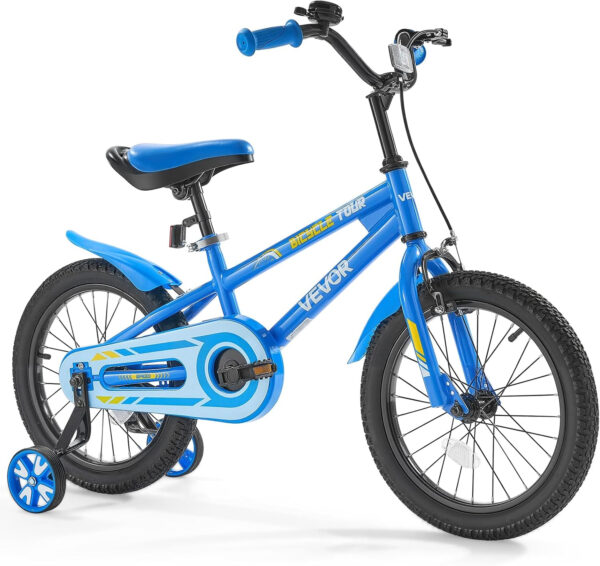 689a38c504d33c56bb96f277a47ba461b9450e7b48e9de72661f2.jpg VEVOR Kids Bike, 14/16/18 Inches BMX Style Children Bicycle, Training Wheels Included, Sturdy and Easy to Assemble, Toddler Bike for Boys & Girls Learning to Ride, Blue