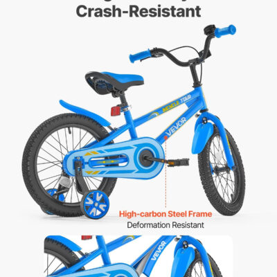 689a38c8ac7f1c1fb8b56266391675f25e5f73748524fcccab1b4.jpg VEVOR Kids Bike, 14/16/18 Inches BMX Style Children Bicycle, Training Wheels Included, Sturdy and Easy to Assemble, Toddler Bike for Boys & Girls Learning to Ride, Blue