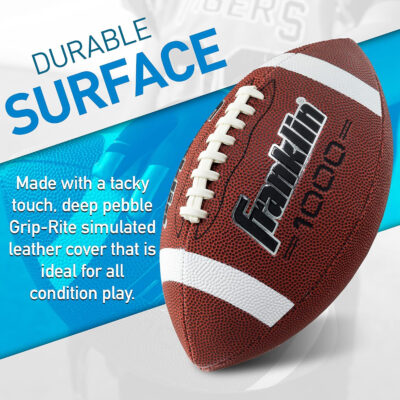 689a3d66516ebb85f60d311b3de0f6afd8c4a5eaf5df73ea0e9b2.jpg Franklin Sports Youth + Adult Footballs - Extra Grip 1000 Official Size, Junior + Pee Wee Kids - 1 + 12 Packs