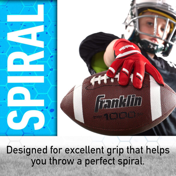 689a3d6a39b0bcc149171f988e14e5e6d8d80620c6dbcad790333.jpg Franklin Sports Youth + Adult Footballs - Extra Grip 1000 Official Size, Junior + Pee Wee Kids - 1 + 12 Packs
