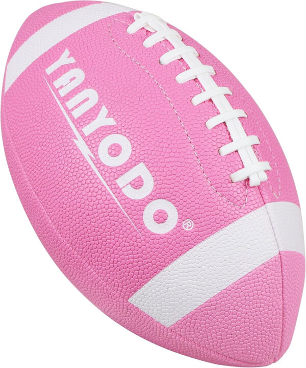 689a3e256fb0af95318d4c1115120d4d6b7104c525d569d3eb8e7.jpg 6 Pack Football Size 6/9 Official Sized Ball with Textured Grip for Youth High School&College Practice, Match and Scrimmage Play Indoors & Outdoors All Weather Use with Pump