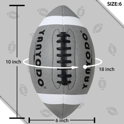 689a3e400d0106d5776602cc919e88aaac7cec3375e1ba28221f9.jpg 6 Pack Football Size 6/9 Official Sized Ball with Textured Grip for Youth High School&College Practice, Match and Scrimmage Play Indoors & Outdoors All Weather Use with Pump