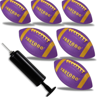 689a3e426f0ca2cb551be1f1c78b56fc6007390f0880f708a9344.jpg 6 Pack Football Size 6/9 Official Sized Ball with Textured Grip for Youth High School&College Practice, Match and Scrimmage Play Indoors & Outdoors All Weather Use with Pump