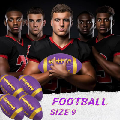 689a3e477ea46fef01cf3566bff8ab60649096b3e52316047d593.jpg 6 Pack Football Size 6/9 Official Sized Ball with Textured Grip for Youth High School&College Practice, Match and Scrimmage Play Indoors & Outdoors All Weather Use with Pump