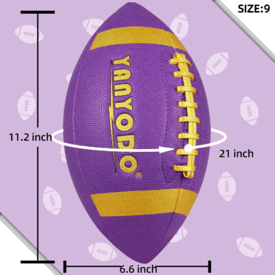 689a3e4c4e94ebd61de82ad29b38a7735725f1ac9acc48ac1803c.jpg 6 Pack Football Size 6/9 Official Sized Ball with Textured Grip for Youth High School&College Practice, Match and Scrimmage Play Indoors & Outdoors All Weather Use with Pump