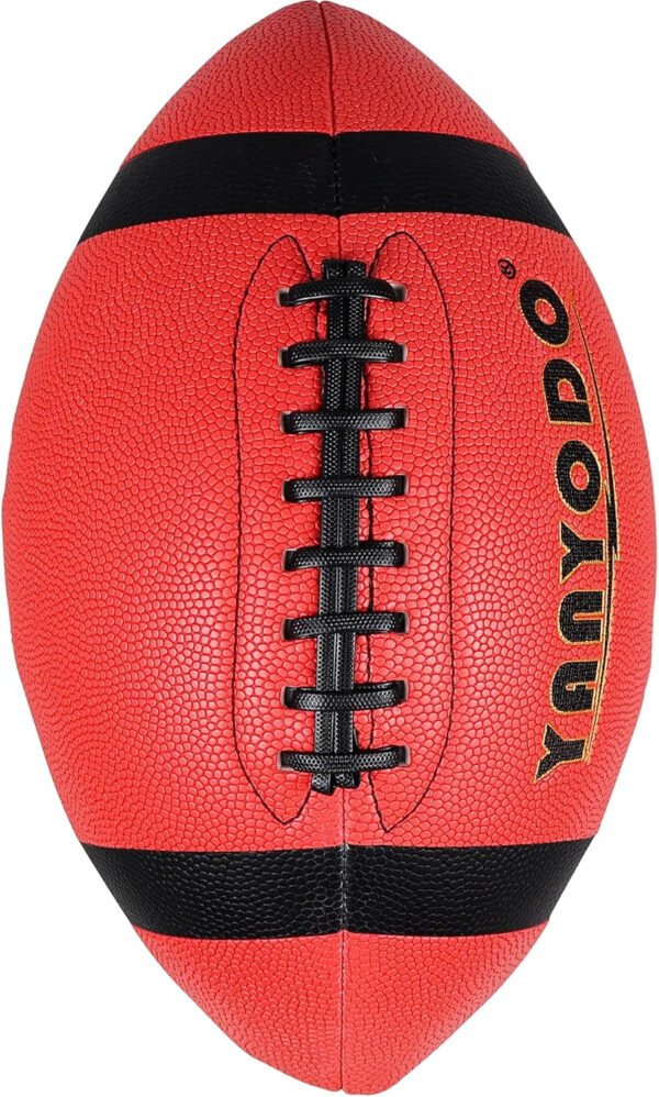 689a3e598ffdea602c56dbe45888646bdb7a8c617a7e44cf8bb55.jpg 6 Pack Football Size 6/9 Official Sized Ball with Textured Grip for Youth High School&College Practice, Match and Scrimmage Play Indoors & Outdoors All Weather Use with Pump