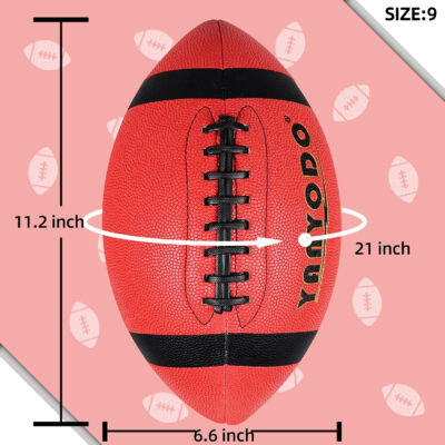 689a3e6146a7a5fef0a2ea942639fb6f4056a88b94cd5eecf8806.jpg 6 Pack Football Size 6/9 Official Sized Ball with Textured Grip for Youth High School&College Practice, Match and Scrimmage Play Indoors & Outdoors All Weather Use with Pump