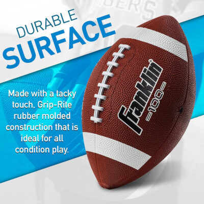 689a3e9d3f790a0c53949cf23a93a0fb66bf0ede5e9c09ac6df50.jpg Franklin Sports Kids Junior Grip-Rite Youth Junior Size Rubber Footballs - Peewee Kids Durable Outdoor Footballs - Single & Bulk Packs Available