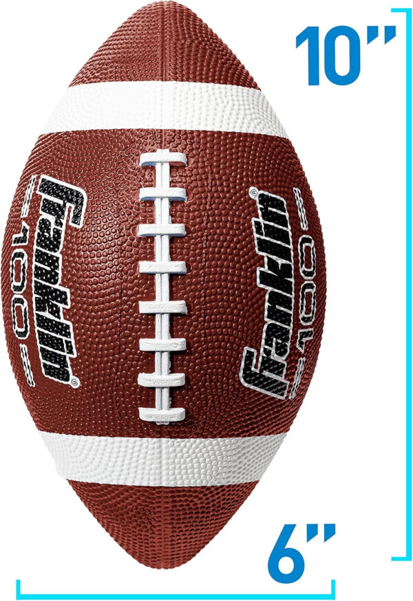 689a3ea233e1066ae9b5d61f0aea4bd9a5d318e04d3e1eef21cce.jpg Franklin Sports Kids Junior Grip-Rite Youth Junior Size Rubber Footballs - Peewee Kids Durable Outdoor Footballs - Single & Bulk Packs Available