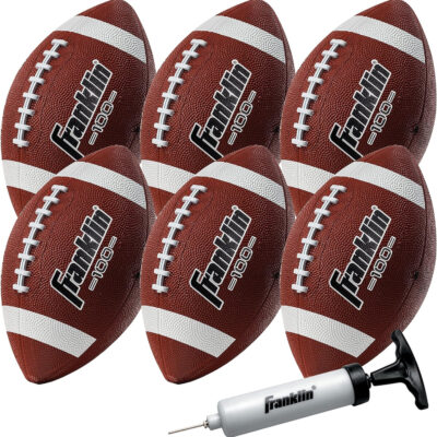 689a3eb74cc63a6616e8f7627ea5e4b67c90aa73ca4b139a4c42e.jpg Franklin Sports Kids Junior Grip-Rite Youth Junior Size Rubber Footballs - Peewee Kids Durable Outdoor Footballs - Single & Bulk Packs Available