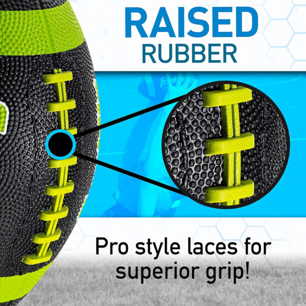 689a3ebd8321d81ca8852afc1a0a1ef3af36680e337eaf6bb005c.jpg Franklin Sports Kids Junior Grip-Rite Youth Junior Size Rubber Footballs - Peewee Kids Durable Outdoor Footballs - Single & Bulk Packs Available