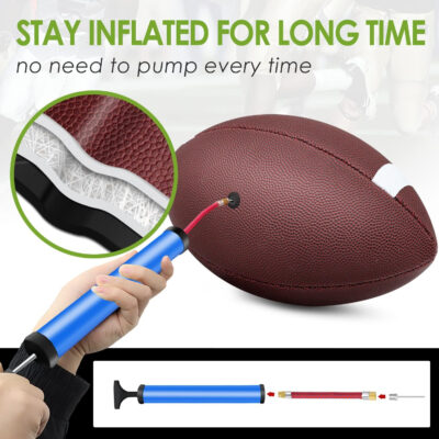 689a3edef2f6aba42b50b56d8c395d11afe0c9917f86a5b721e82.jpg jiaonun 6 Pack Youth Size 6/Official Size 9 Footballs Inflatable with Pump for Youth, Junior, Adult, College, High School, Regulation Size Football, American Football, Composite Leather Foot Ball