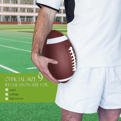 689a3ee66675480d22a946f128bc9fffb7ad6cabc3450f9f0c6ba.jpg jiaonun 6 Pack Youth Size 6/Official Size 9 Footballs Inflatable with Pump for Youth, Junior, Adult, College, High School, Regulation Size Football, American Football, Composite Leather Foot Ball