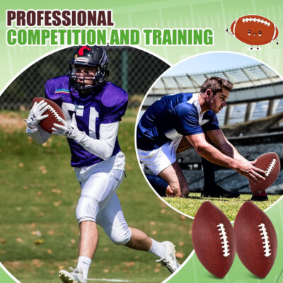 689a3fc26ac04c70ca9803cb225e66a3328a63c585d9151021b28.jpg Syhood 12 Pack Composite Leather Footballs Official Size Footballs Bulk Leather Inflatable Football with Pump Regulation Highschool College Football for Training and Recreational Play
